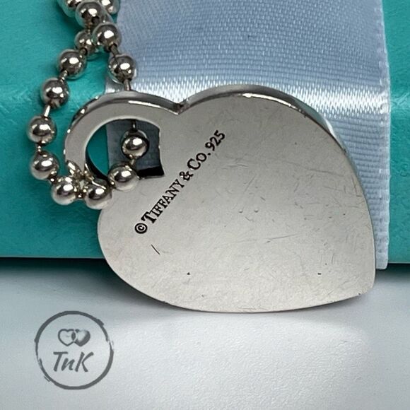 Tiffany & Co. Beaded 34” Chain Return to Tiffany Heart Tag Necklace in Silver - Picture 7 of 15